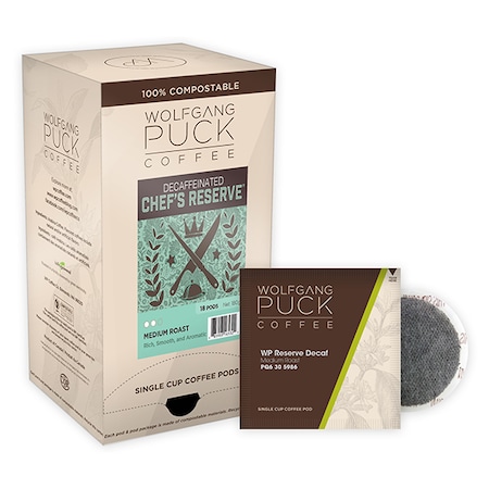 Wolfgang Puck Coffee Chef' s Reserve Decaf Soft Coffee Pods, PK108 PK 016432